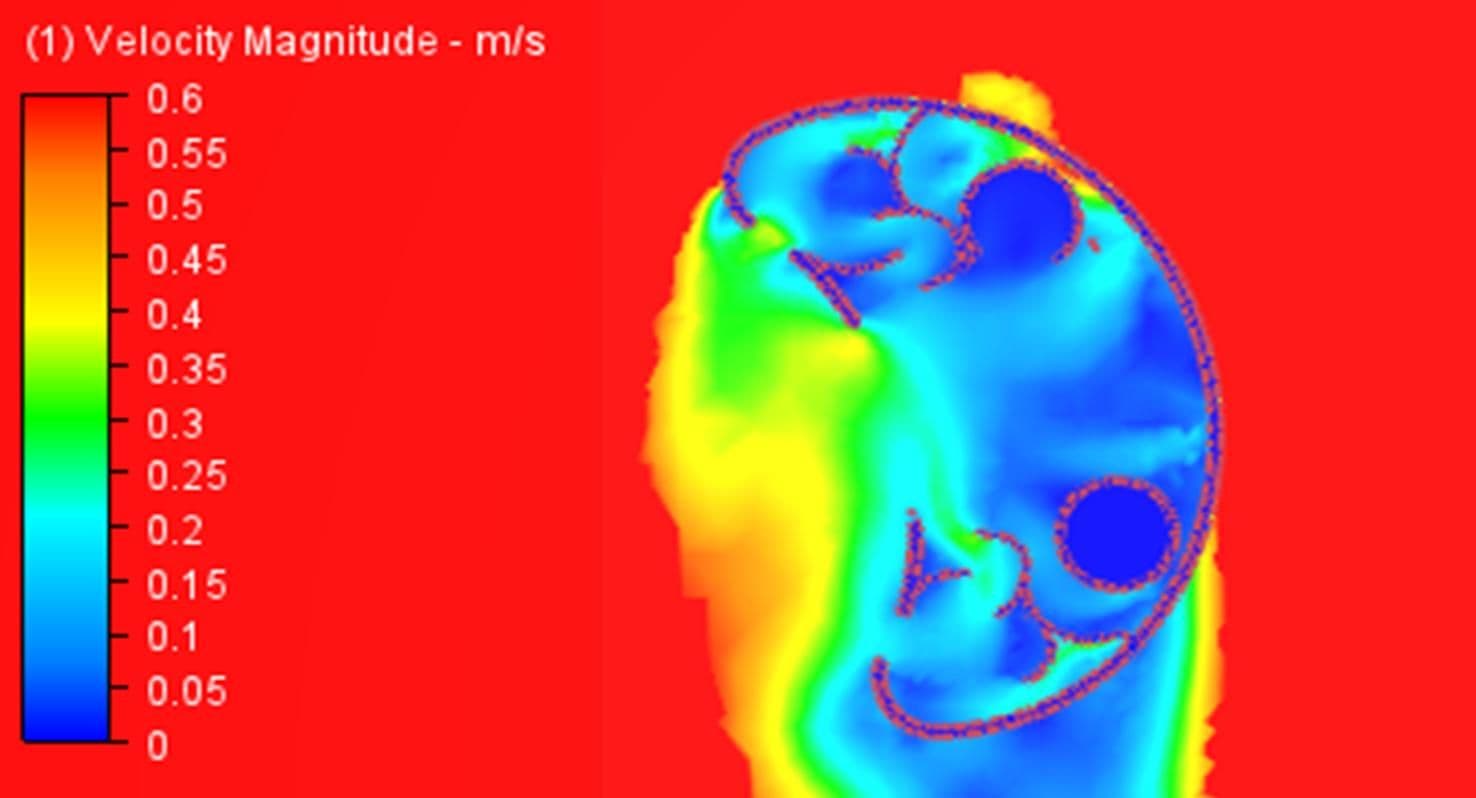 Simulación CFD de velocidad del aire intramuros